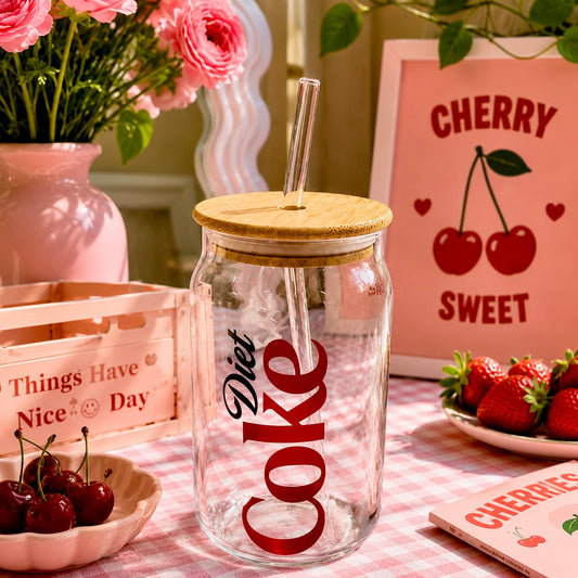 Coke Series Ophelia Glass Sipper - with UV DTF sticker
