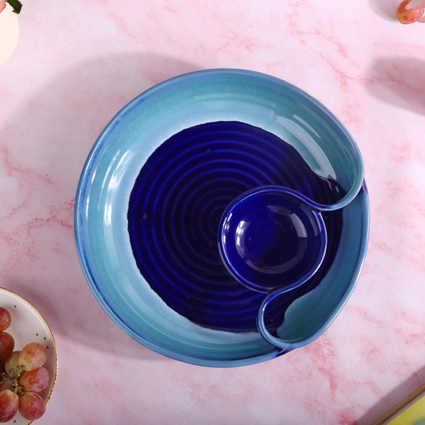 Valerie Studio Pottery Chip and Dip Platter Large