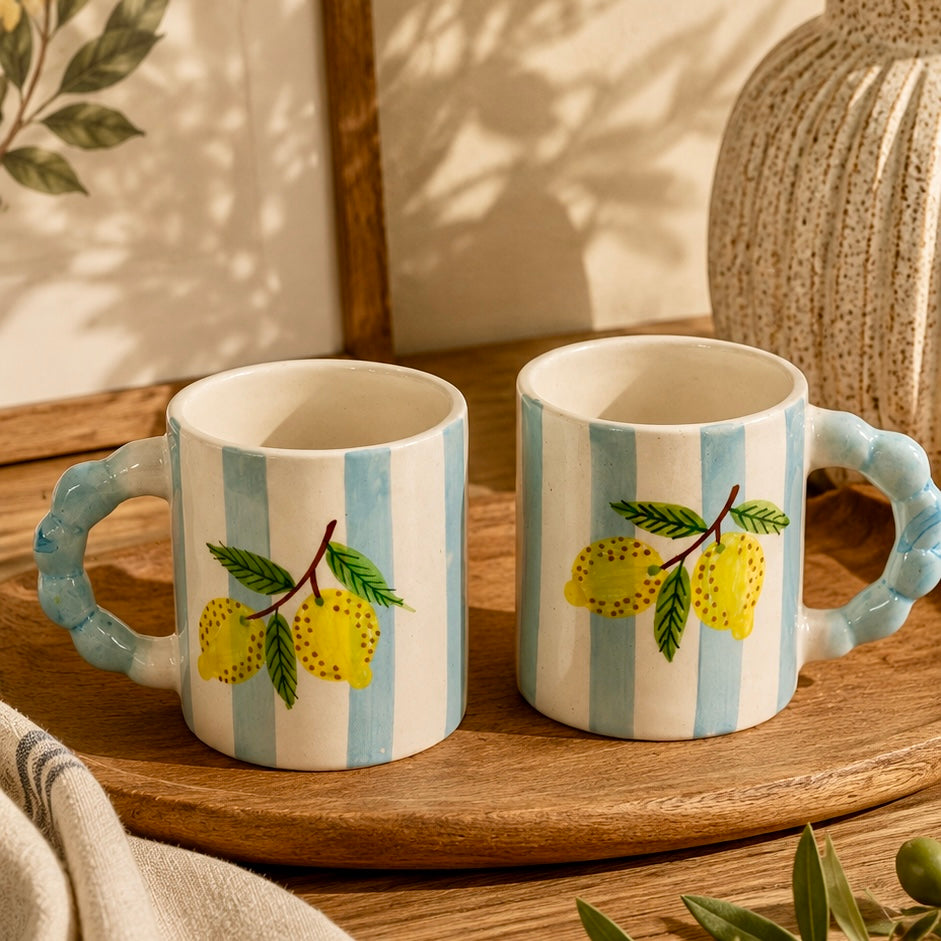 Citrus Stripes Amalfi Mug - Pack of two