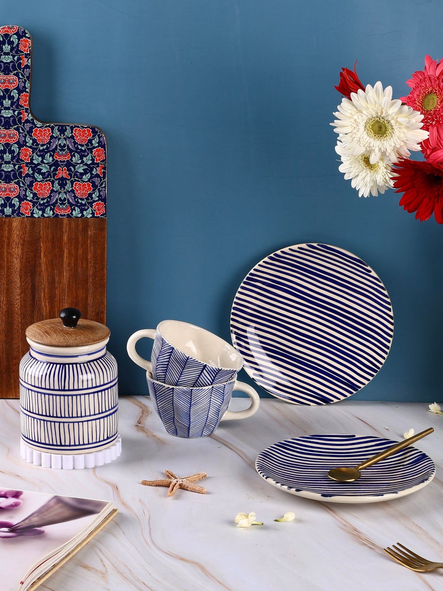 Blue Amalfi Snack Set