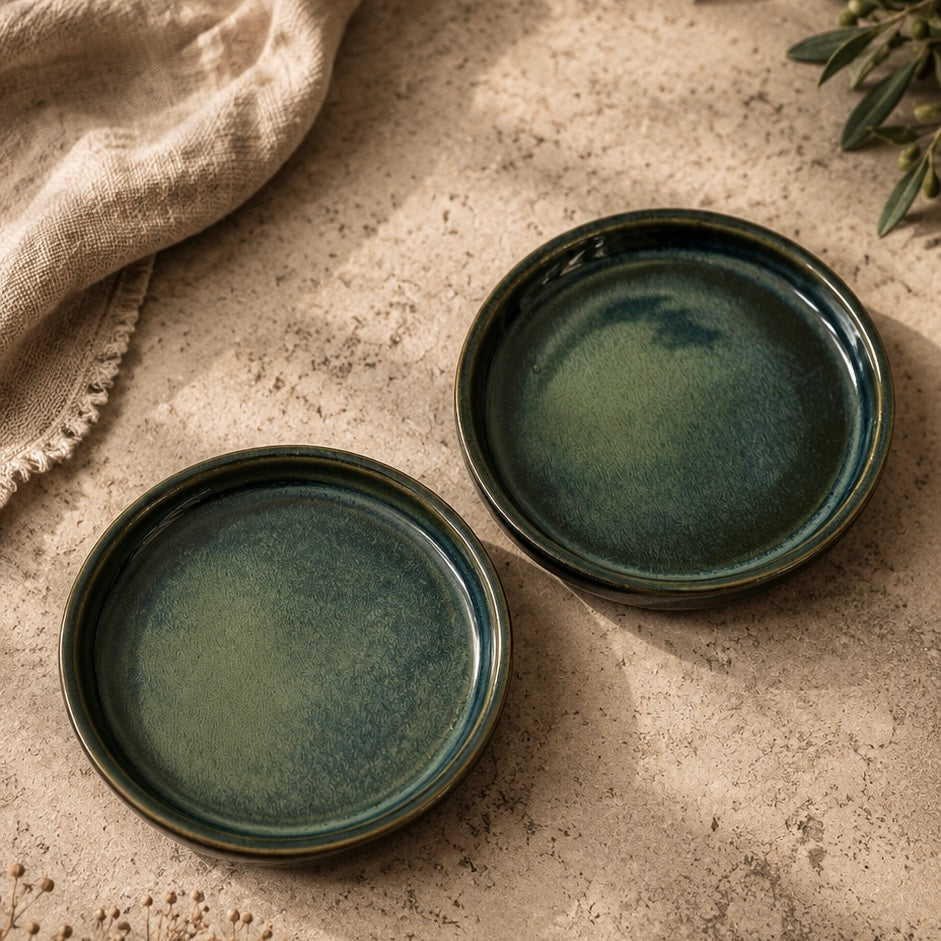 Veda Round Mini Tapas Plates - Set of 2