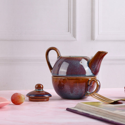 Ritambari Studio Pottery Stackable Teapot with Cup