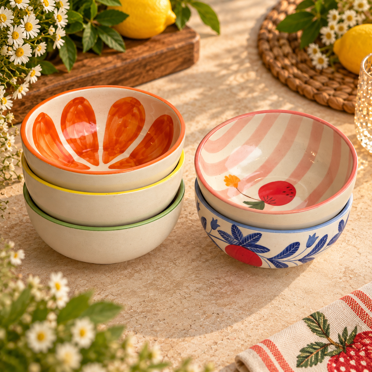 Set of 5 Pinterest inspired all purpose bowls
