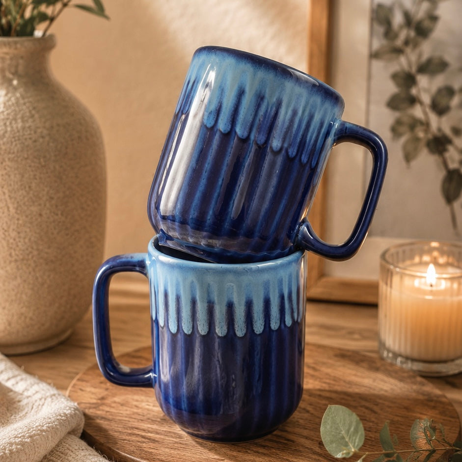 Valerie Studio Pottery Ribbed Mugs - Set of 2