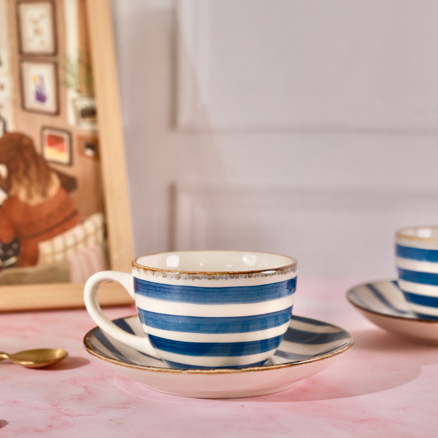 Amalfi Handpainted Cup and Saucer - Pack of 1 cup and 1 saucer