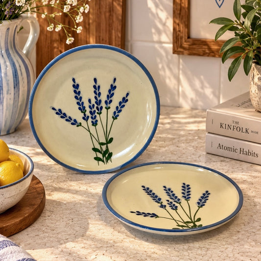 Lavender Fields Handpainted Breakfast or Snack Plate Plate