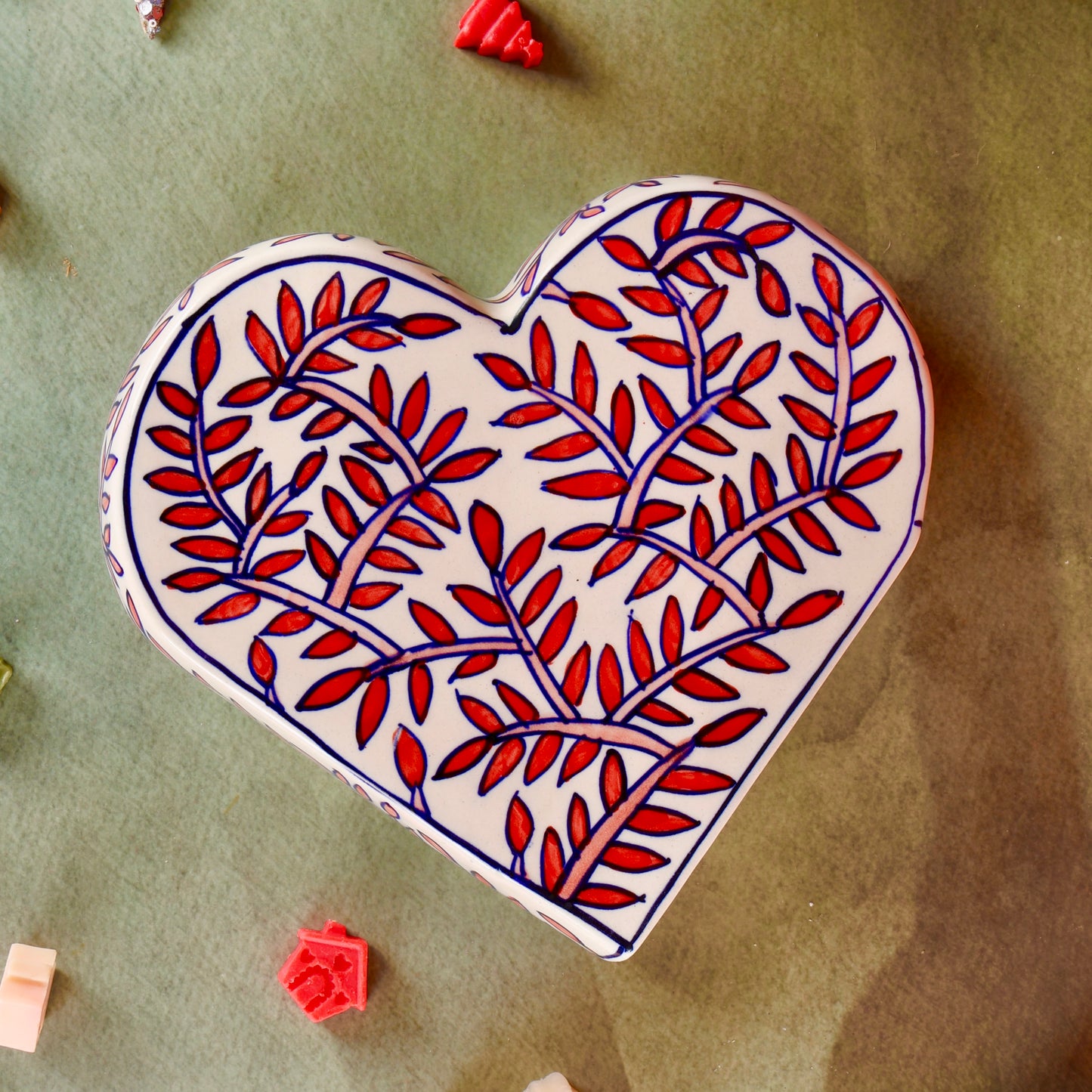 Handpainted Ceramic Heart Decor