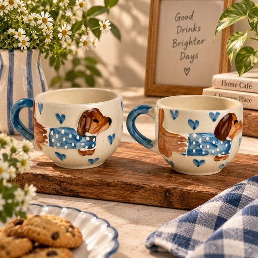 Doggo Sweater Heart Mugs - Set of 2