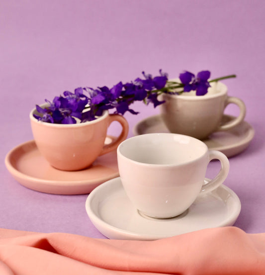 Gigi Stoneware Cup and Saucer Set - High Tea Breakfast Collection 100 ml
