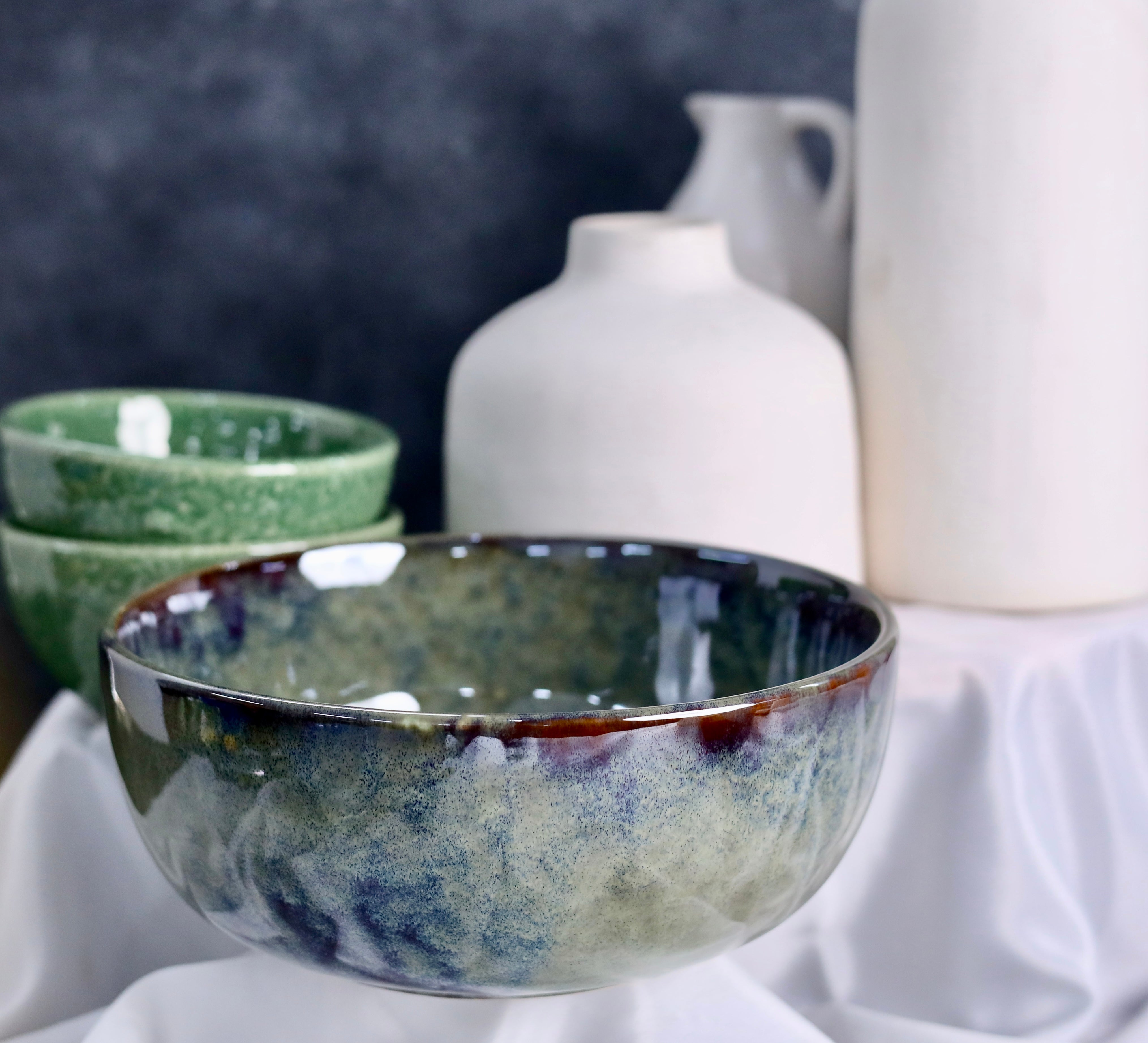 Kira Studio Pottery Serving Bowl Large OliveHomeAccents