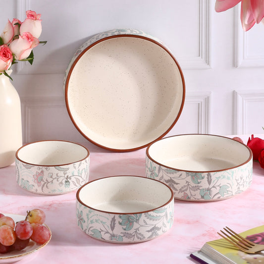 Muted Pastel Phool Bagh Flat Bowls