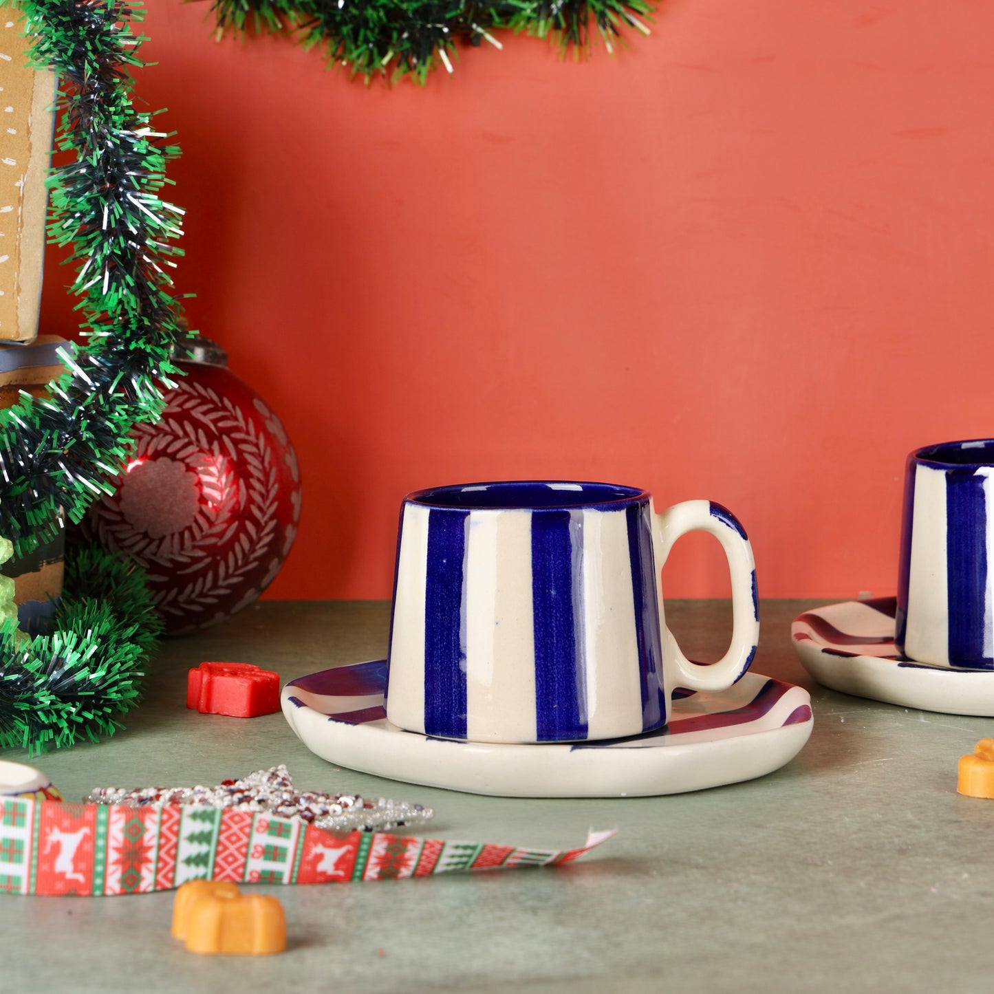Deep Blue Zen Stripes Snack Set - 4 pieces