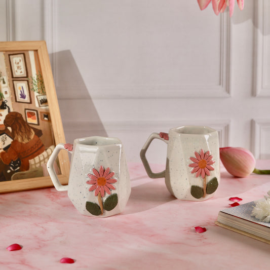 Zinnia Flower Mug - Set of 2