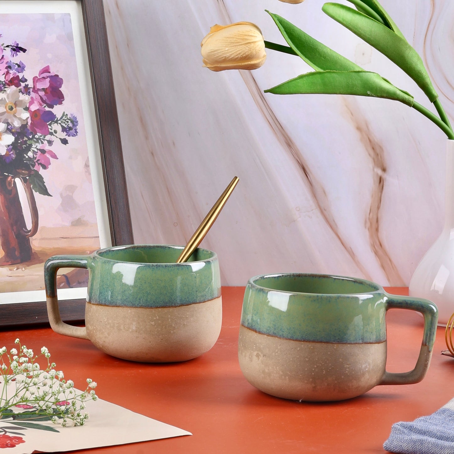Blue & Green Terra Cups - Set of 2