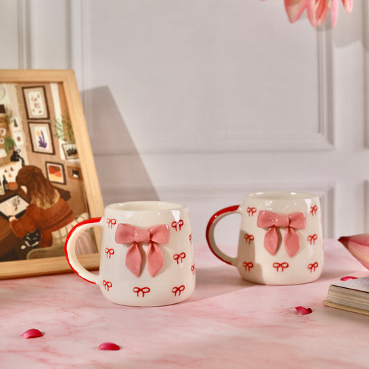 Rosette Bow Mug - Set of 2