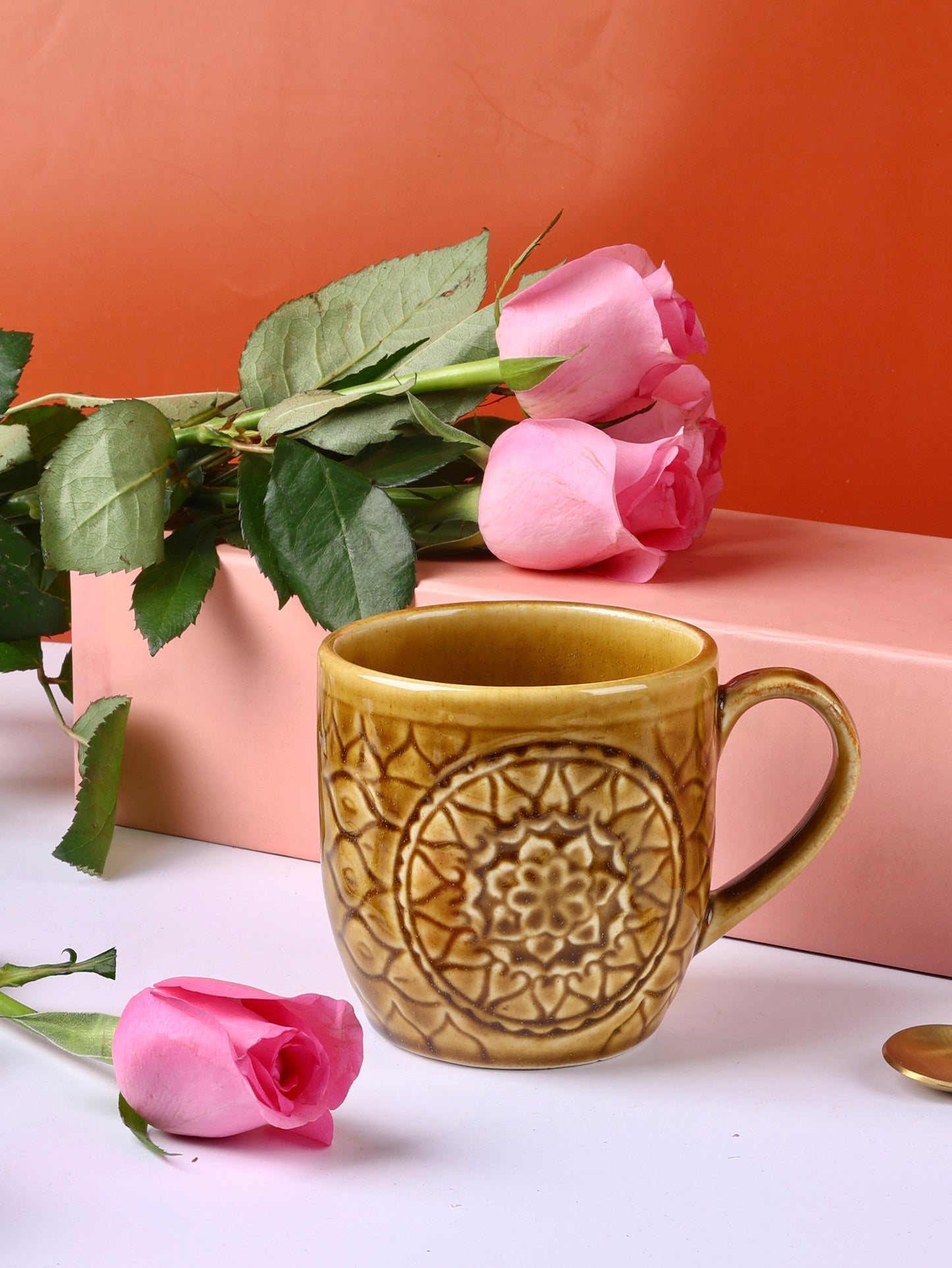 Spring Embossed Mugs - Beautiful Spring Colours - Pack of 2