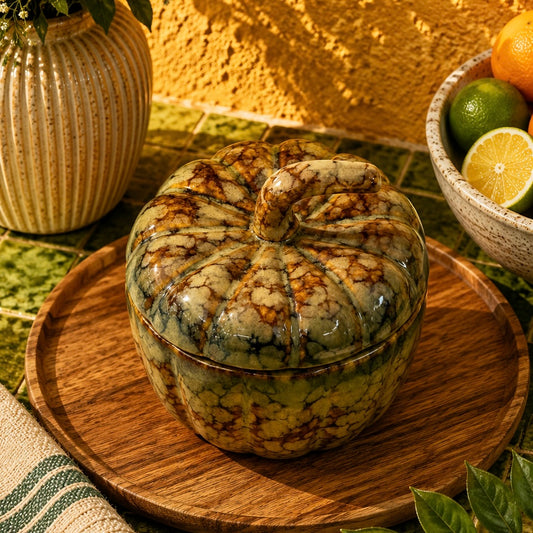 Hazel Harvest Glow Decorative Pumpkin Jar
