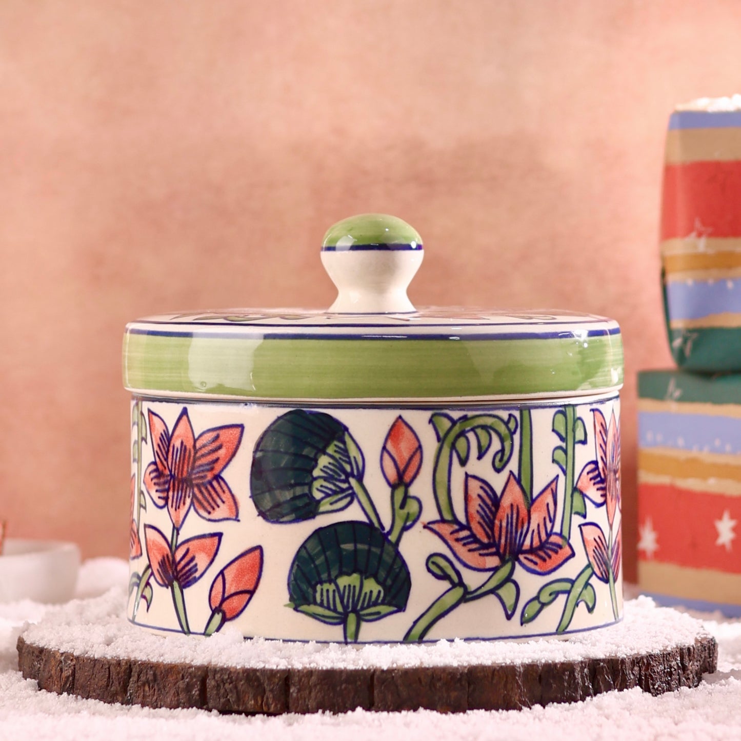 Large Ceramic Handpainted Treasure Box