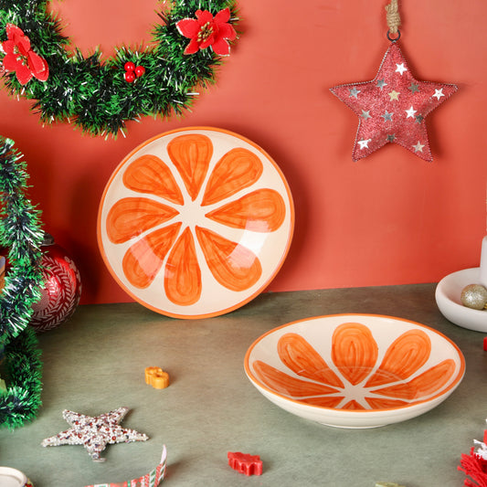 Orange Shallow All Purpose Bowl - Pack of one