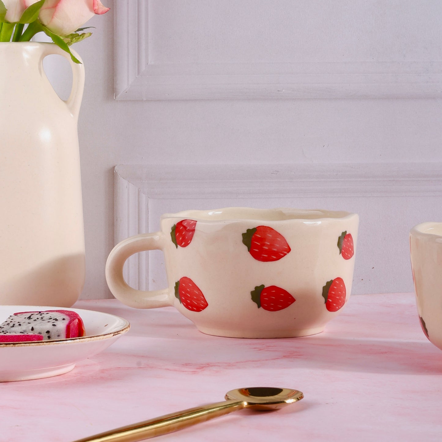 Strawberry Fields Handmade Wide Mug - Pack of one
