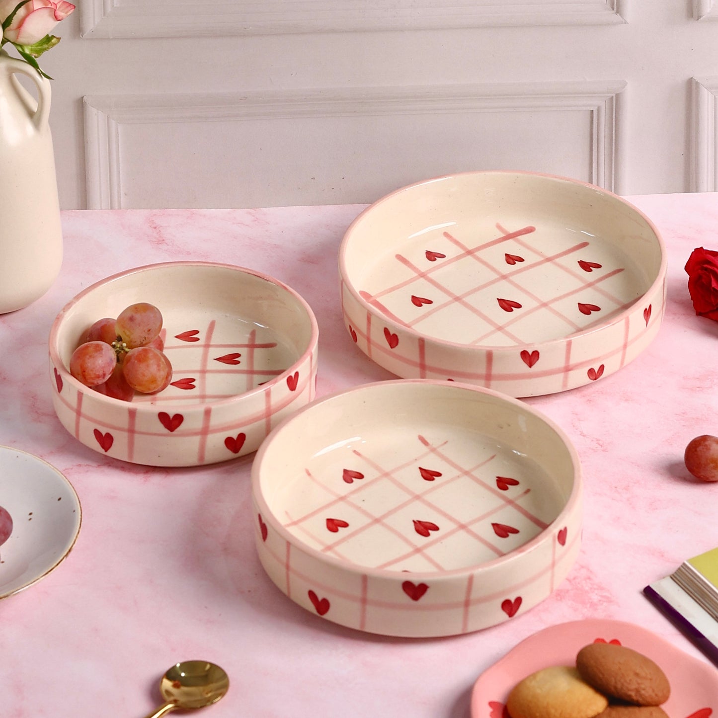 Beating Heart 3 Piece Nesting Flat Bowl Set