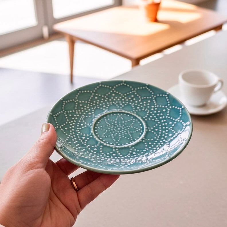 Vrinda Embossed Studio Pottery Quarter Plate - Pack of one