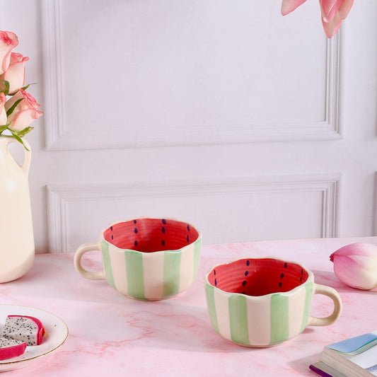 Watermelon Burst Handmade Wide Mug - Pack of one