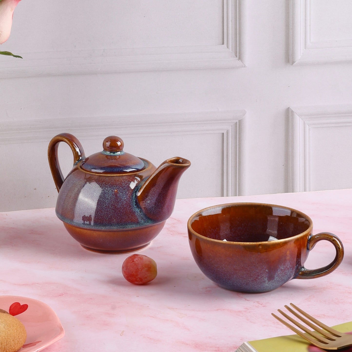 Ritambari Studio Pottery Stackable Teapot with Cup