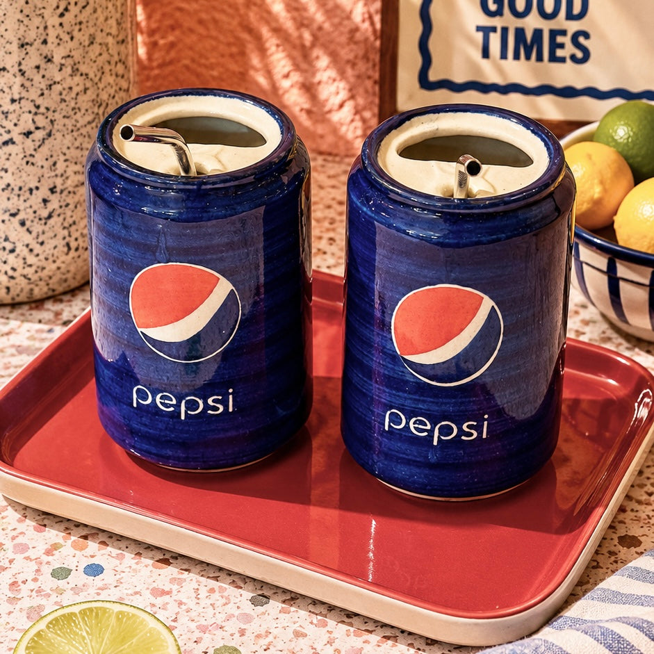 Can Pepsi Sippers - with stainless steel straws - pack of two
