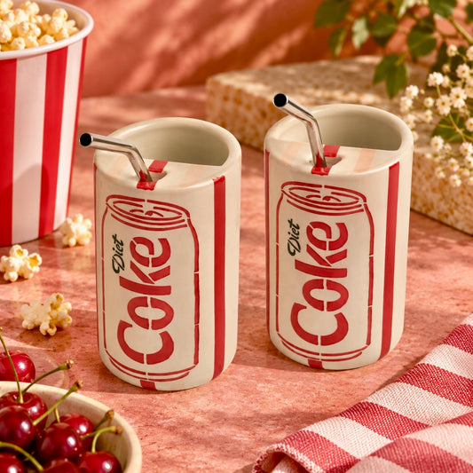 The OG Diet Coke Sippers - with stainless steel straws - Pack of 2