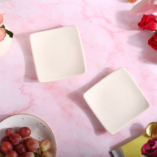Barkha Square Dessert Plate Small - Set of 2