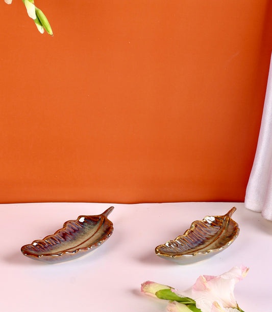 Kira Studio Pottery Leaf Dip Plate or Trinket Dish