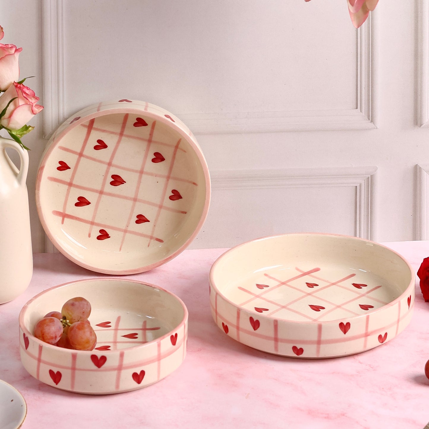 Beating Heart 3 Piece Nesting Flat Bowl Set