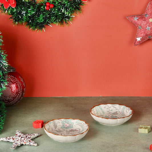 Phool Bagh Scalloped Mini Bowls - Set of 2