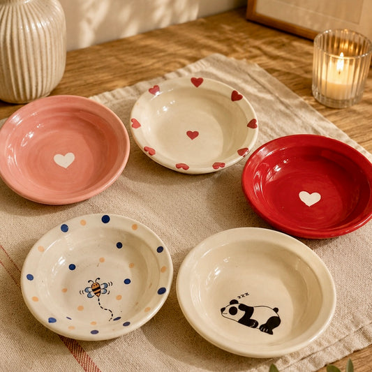Set of 5 Pinterest inspired pasta plates small