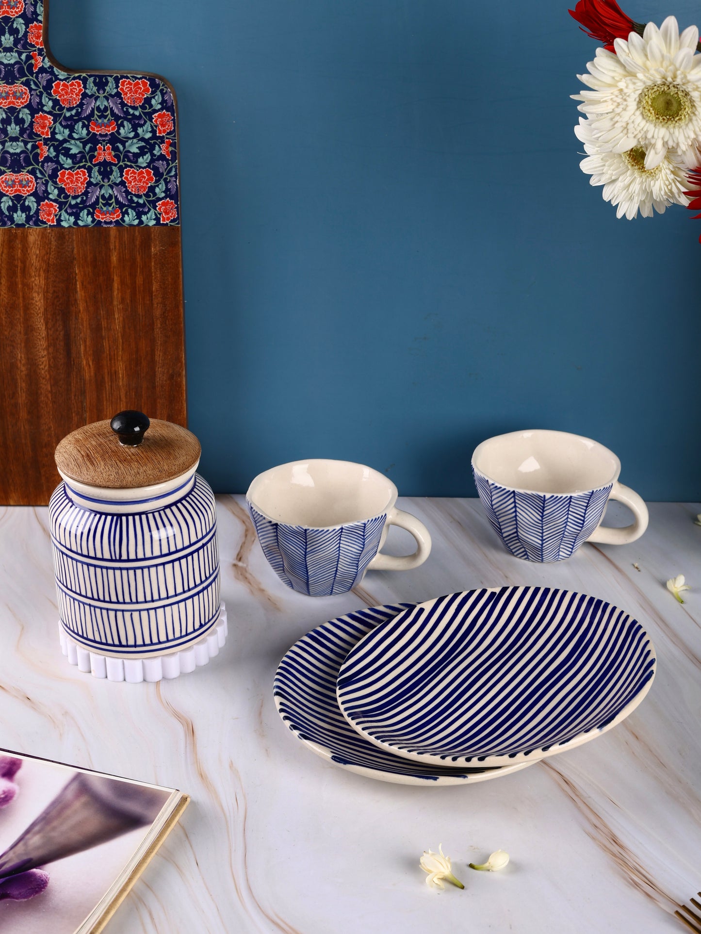 Blue Amalfi Snack Set