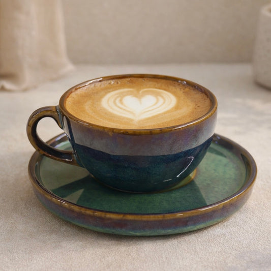 Kira Wide Cappuccino Cup and Saucer