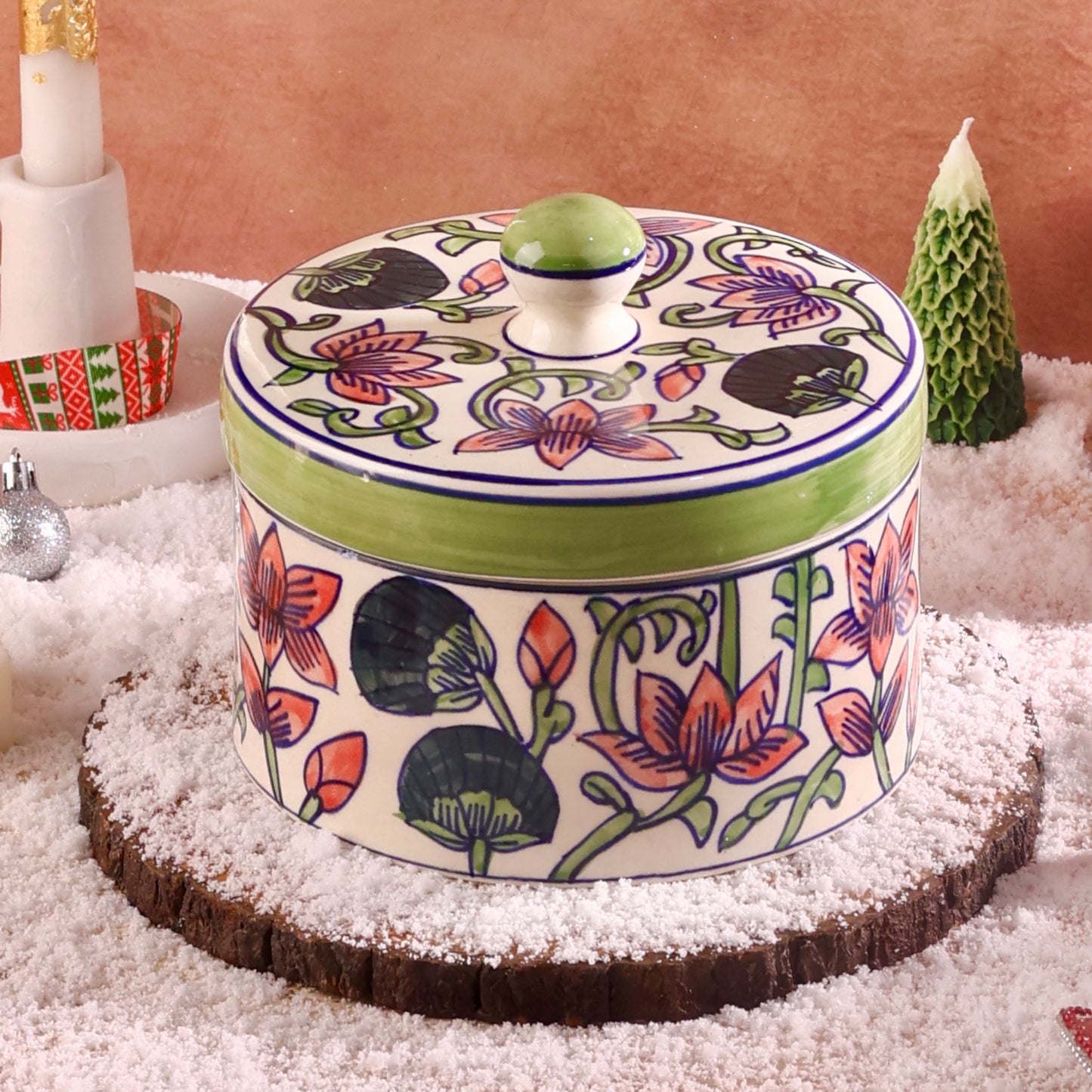 Large Ceramic Handpainted Treasure Box