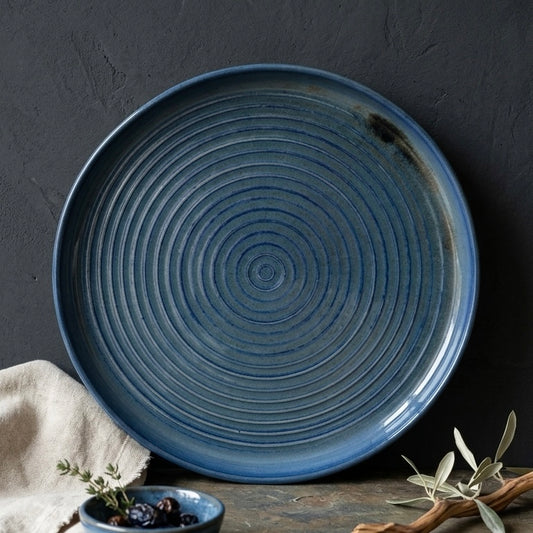 Aranya Blue Deep Sided Platter or Tray