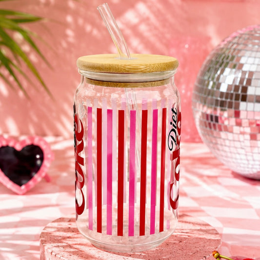 Coke Series Ophelia Glass Sipper - with UV DTF sticker