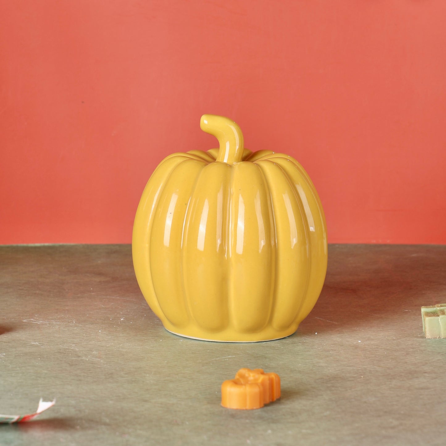 Yellow Pumpkin Ceramic Decor