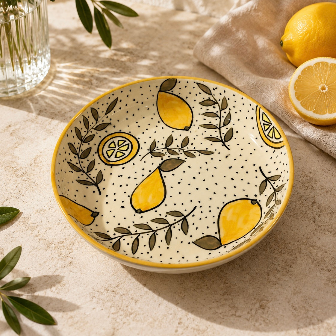 Lemon Grove Large Shallow Bowl