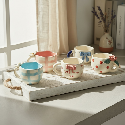 Bow and Bloom Mug Set of 5