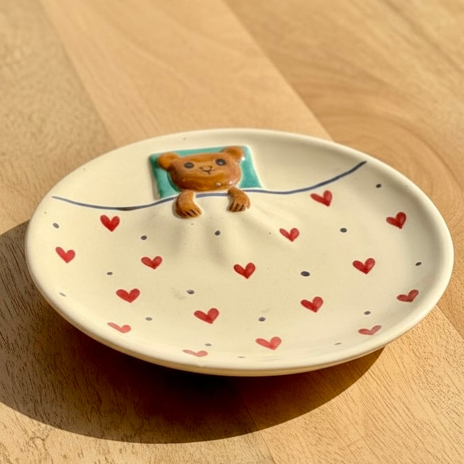 Sleepy Teddy Mug and Snack Plate Set