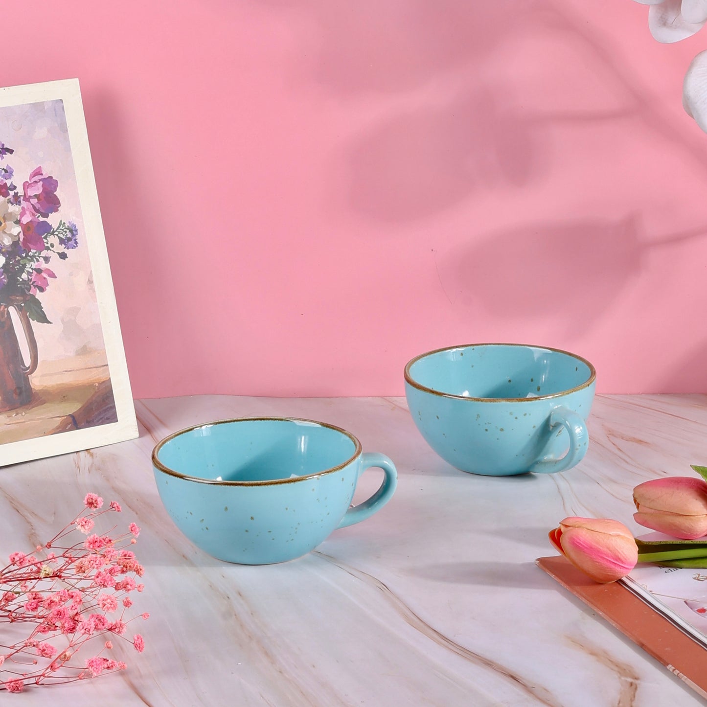Blue Chic Gigi Wide Cappuccino Mug
