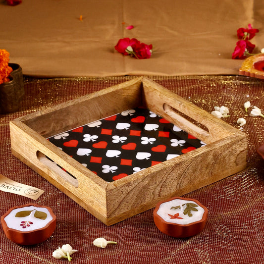 Deck of Cards wooden tray