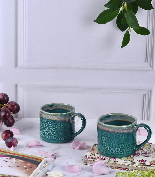 Green Pixie Flower Mugs - Set of 2