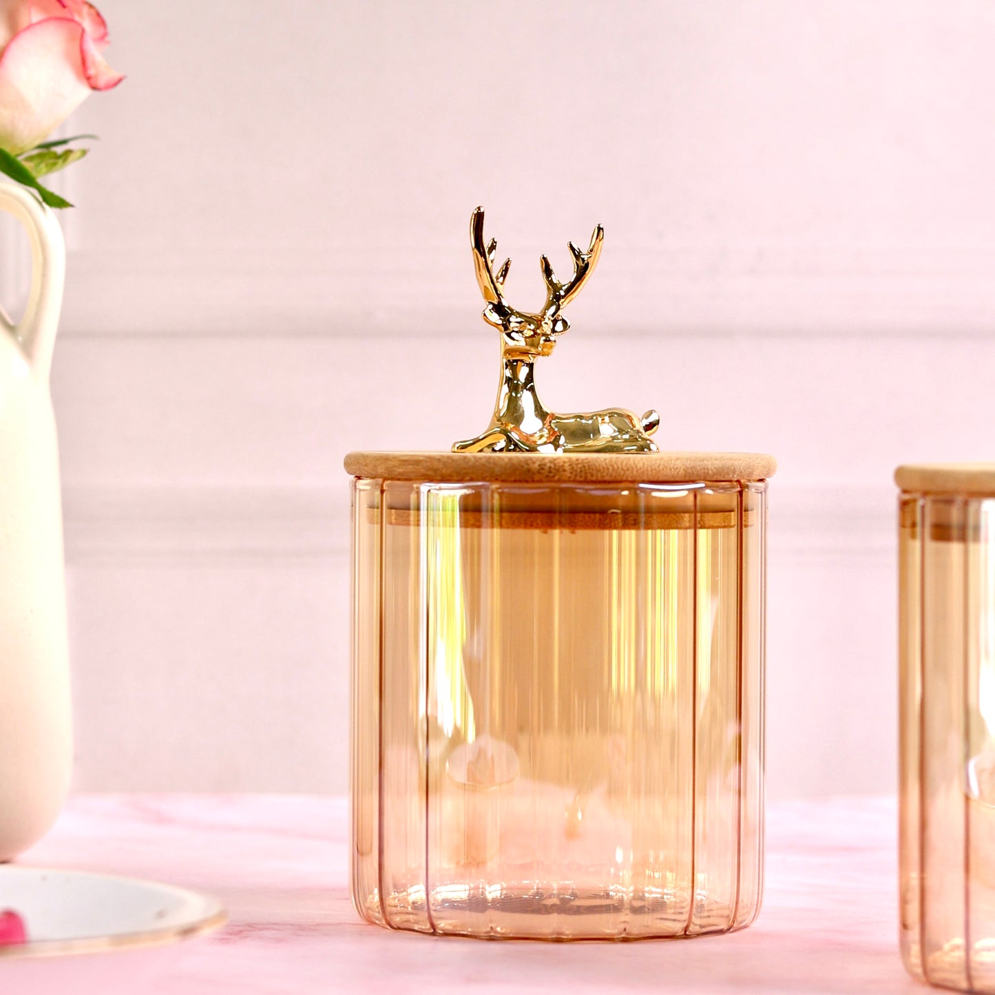 Deer Airtight glass storage jars - Set of 2