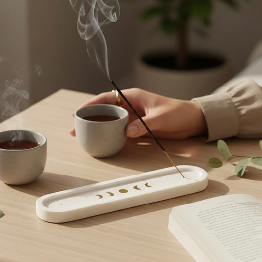 Celestial Marble and Brass Incense stick holder