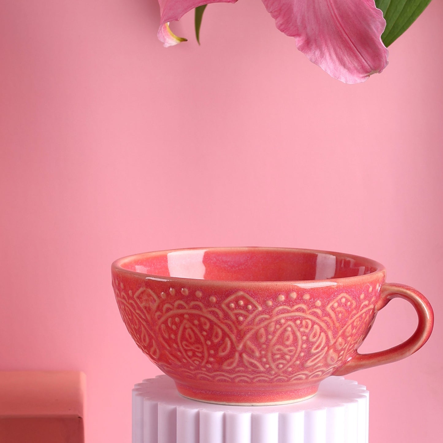Pink Renee Studio Pottery Latte Mugs